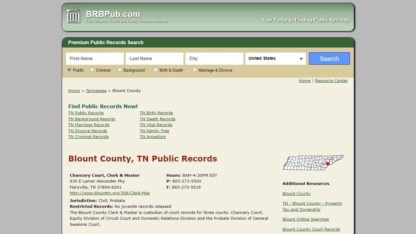 Blount County Public Records | Search Tennessee Government ...
