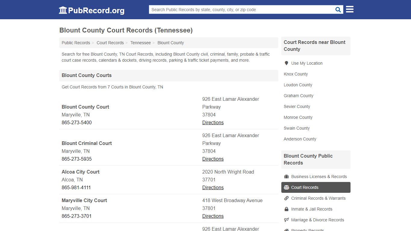 Free Blount County Court Records (Tennessee Court Records)